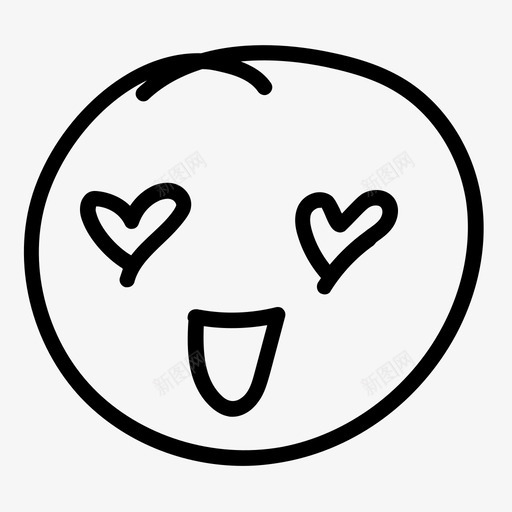 在爱的脸上画手写图标svg_新图网 https://ixintu.com 在爱的脸上 心 手写 手写心 画