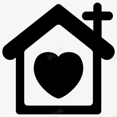 教堂家庭爱情图标图标