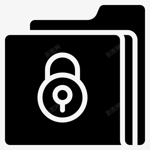 文件夹锁数据文件图标svg_新图网 https://ixintu.com 安全 数据 数据安全 文件 文件夹锁