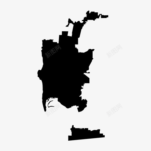 圣地亚哥边界城市图标svg_新图网 https://ixintu.com 圣地亚哥 地图 城市 美国 边界