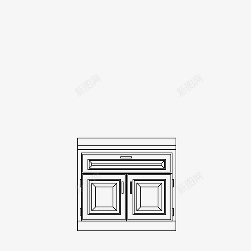 橱柜建筑门图标svg_新图网 https://ixintu.com 建筑 抽屉 橱柜 门