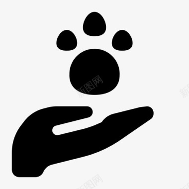 爱护动物手爪印图标图标