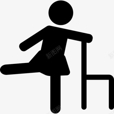 用椅子人动作锻炼的妇女图标图标