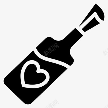瓶内信息爱情信息浪漫图标图标