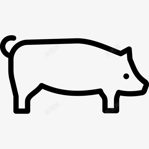 猪动物农场图标svg_新图网 https://ixintu.com 农场 动物 动物轮廓 猪