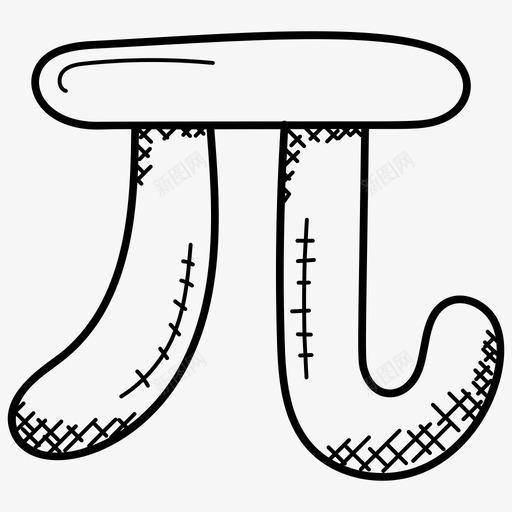 圆周率计数数学涂鸦图标svg_新图网 https://ixintu.com 圆周率 数学涂鸦图标 计数