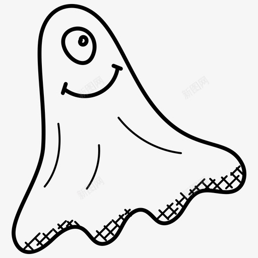 鬼魂外星人角色图标svg_新图网 https://ixintu.com 万圣节 外星人 太空和飞机涂鸦图标 怪物外星人 角色 鬼魂