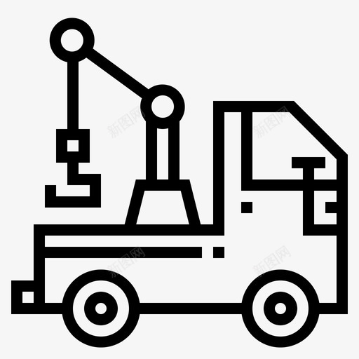 拖车卡车起重机图标svg_新图网 https://ixintu.com 卡车 拖车 起重机 运输工具