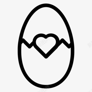 蛋壳出生心脏图标图标