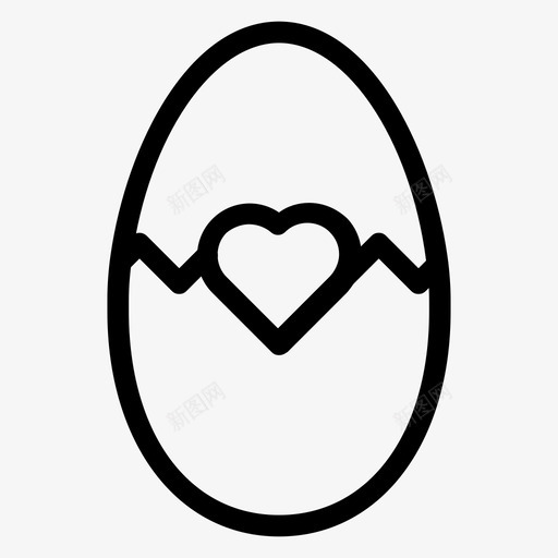 蛋壳出生心脏图标svg_新图网 https://ixintu.com 出生 家禽 心脏 情人节 蛋壳