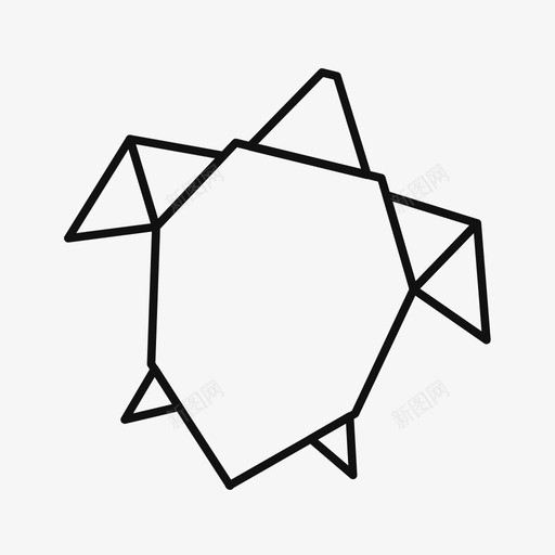 折纸龟动物线条图标svg_新图网 https://ixintu.com 动物 折纸龟 纸 纸生活 线条