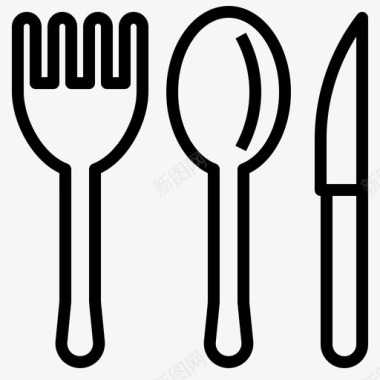 叉匙刀餐具厨房图标图标