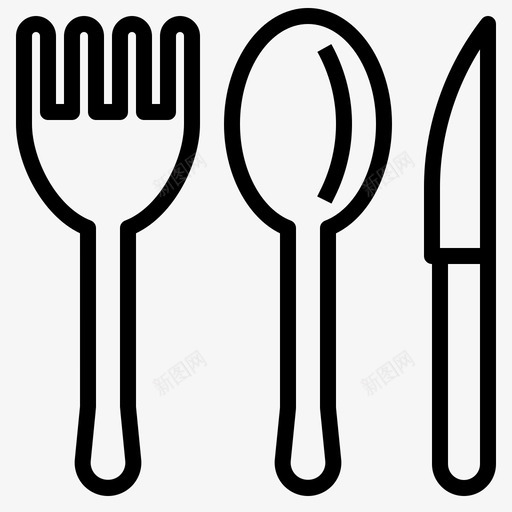 叉匙刀餐具厨房图标svg_新图网 https://ixintu.com 厨房 厨房用具 叉匙刀 餐具
