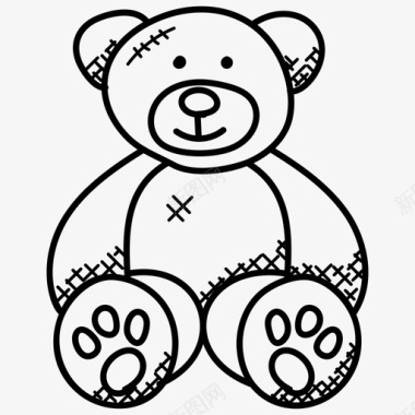 泰迪熊填充动物情人节礼物图标图标
