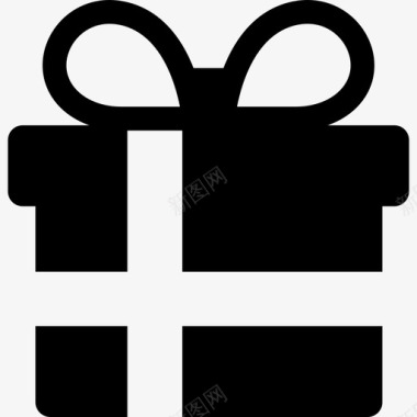 带丝带礼品盒生日派对图标图标