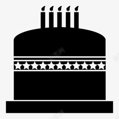 五岁生日蛋糕生日蛋糕图标图标