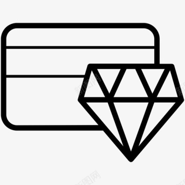 信用卡和钻石现金金融图标图标
