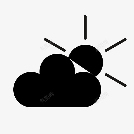 太阳在云后多云气象图标svg_新图网 https://ixintu.com 中等 多云 太阳在云后 春季 每天标准化大纲 气象