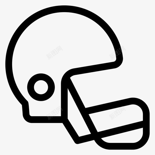 头盔配件美式足球图标svg_新图网 https://ixintu.com 头盔 头部 美式足球 运动型 配件 防护