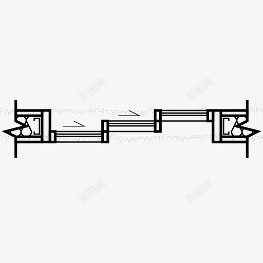 自动推拉门建筑详图图标svg_新图网 https://ixintu.com 平面图中的门 建筑 自动推拉门 详图