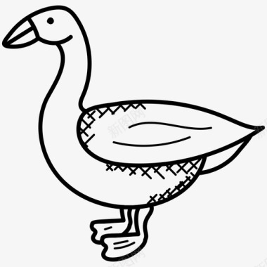 鸭子动物鹅图标图标