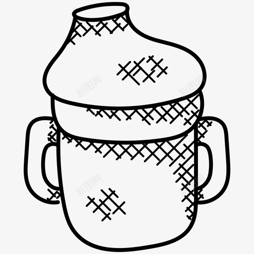吸管杯瓶子容器图标svg_新图网 https://ixintu.com 儿童配件 吸管杯 喂食 喂食器 容器 瓶子 食品和饮料涂鸦图标