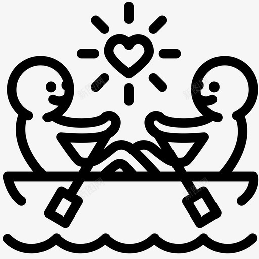 划船划桨浪漫图标svg_新图网 https://ixintu.com 划桨 划船 情人节的爱情 浪漫