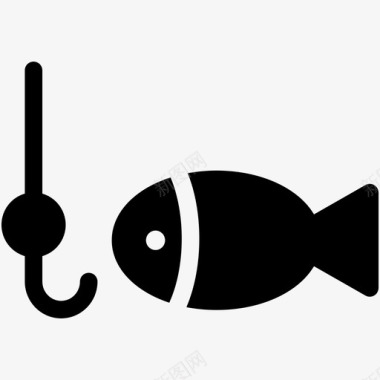 钓鱼渔夫鱼钩图标图标