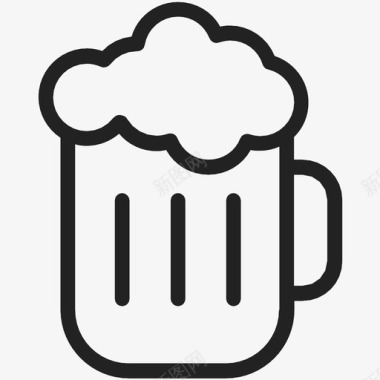 啤酒酒吧马克杯图标图标