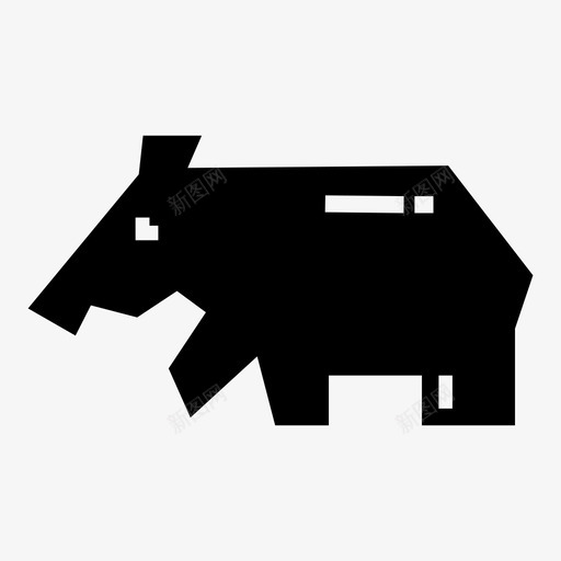 塔皮尔动物野猪图标svg_新图网 https://ixintu.com 动物 动物园 可爱的动物字形 哺乳动物 塔皮尔 野猪