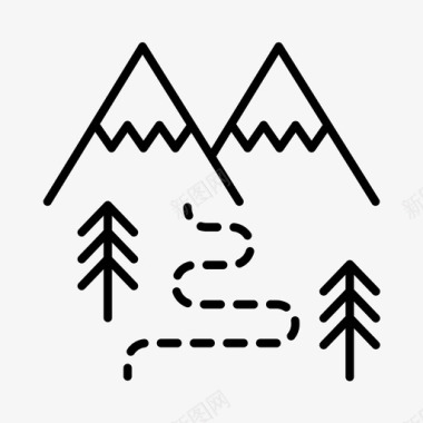 滑雪场高山滑雪图标图标