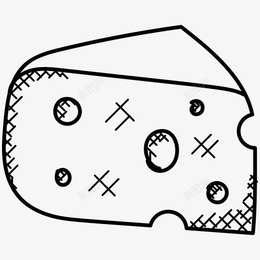 奶酪奶酪块乳制品图标svg_新图网 https://ixintu.com 乳制品 奶酪 奶酪块 营养 食品 食品和饮料涂鸦图标 马苏里拉奶酪