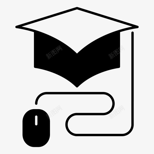 在线毕业学位在线学习图标svg_新图网 https://ixintu.com 在线学习 在线教育字形 在线毕业 学位 教育 知识
