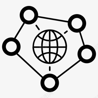 全球连通性通信连接图标图标