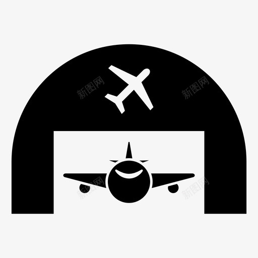 维修飞机机场图标svg_新图网 https://ixintu.com 仓库 修理 机场 机库 维修 飞机