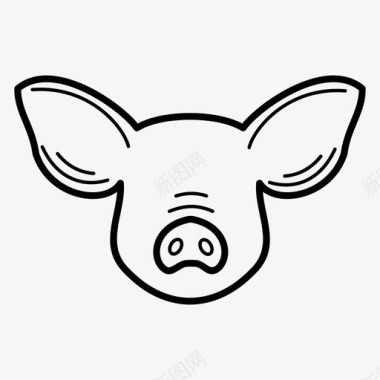 猪头肉店猪肉图标图标
