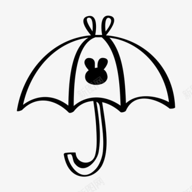 伞天气兔子图标图标