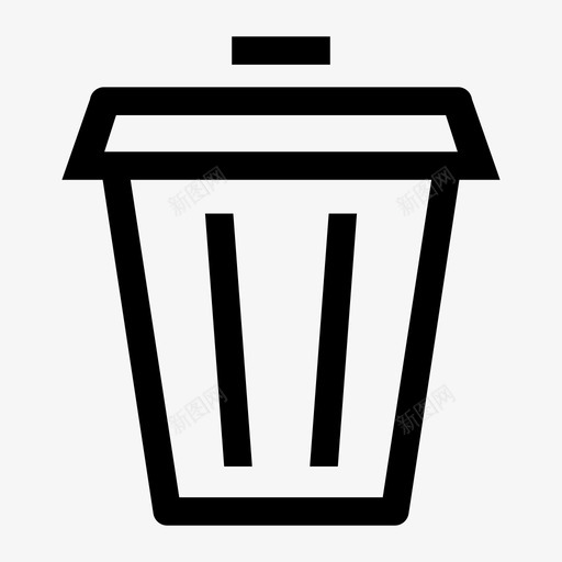 废纸篓垃圾桶图标svg_新图网 https://ixintu.com 垃圾桶 废纸篓