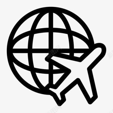 全球航运地球飞行图标图标