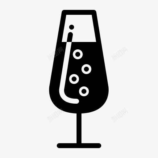 香槟泡泡饮料图标svg_新图网 https://ixintu.com 泡泡 玻璃杯 饮料 饮料lipoglyph 香槟