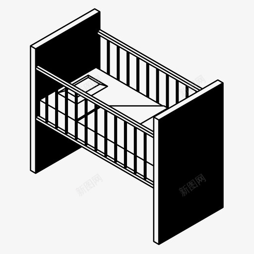 婴儿床卧室放松图标svg_新图网 https://ixintu.com 休息 卧室 基本床 婴儿床 放松 睡眠