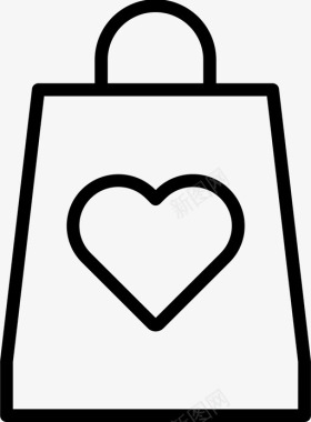 购物袋爱情情人节图标图标