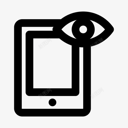 查看平板电脑设备眼睛图标svg_新图网 https://ixintu.com 手机 智能手机 查看平板电脑 眼睛 设备