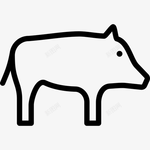 野猪动物猪图标svg_新图网 https://ixintu.com 动物 动物轮廓 猪 野猪 野生