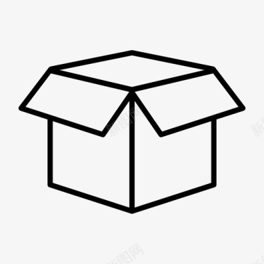 纸箱纸板箱开箱图标图标