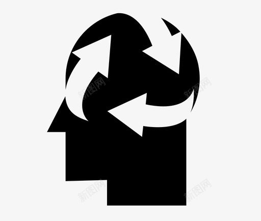 回收的想法生产力和专注力图标svg_新图网 https://ixintu.com 回收的想法 生产力和专注力