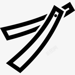 经典美容直剃须刀理发师刀片图标高清图片