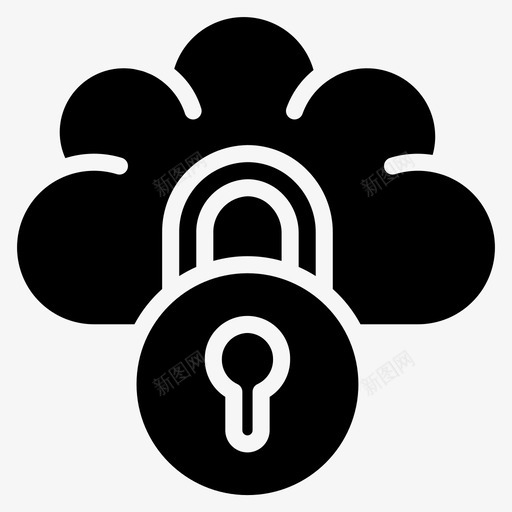 云锁数据安全图标svg_新图网 https://ixintu.com 云锁 安全 数据 数据安全