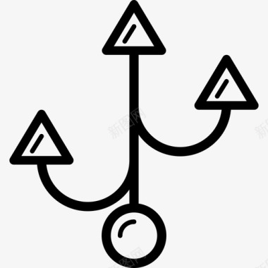 三个连接器箭头genericons箭头图标图标