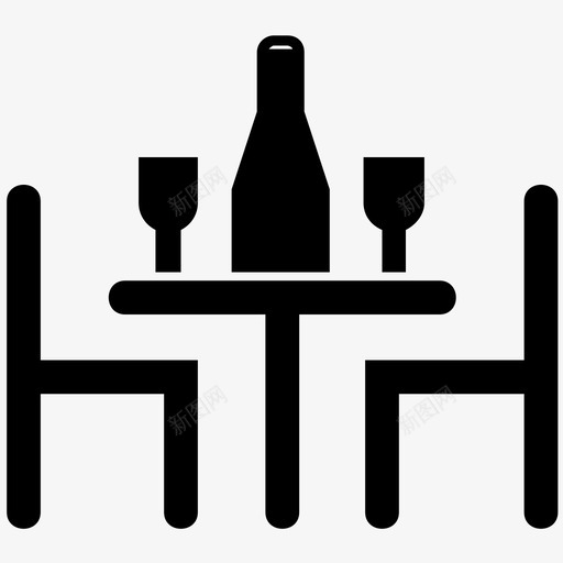 桌子酒吧椅子图标svg_新图网 https://ixintu.com 吃的 桌子 椅子 酒吧